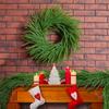 Norfolk Wreath For Front Door, Artificial  Wreath, Realistic Artificial Green Leaves Wreath For Wall, Window