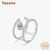 Tancise Classic 925 Sterling Silver Zircon Ring Ladies Jewelry Wedding Promise Party Gift