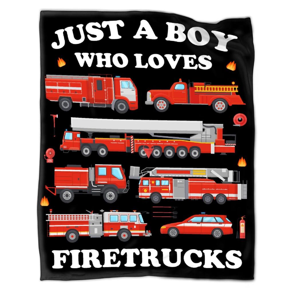 Firefighter Theme Printed Blanket for Sofa Bed Travel Camping Living Room Office Conditioning Blanket for All Seasons Gifts
