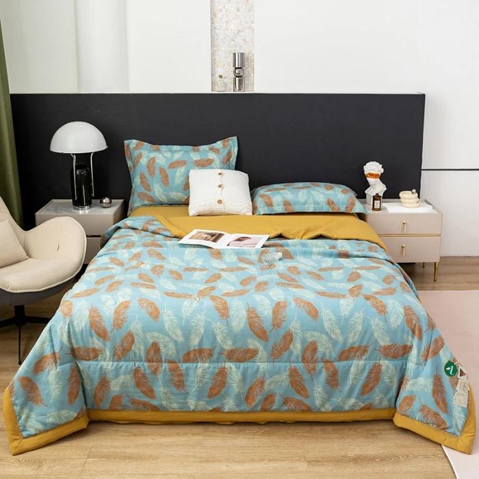 Тонкое одеяло с кондиционером, летнее одеяло из соевого волокна, летнее одеяло, двухслойная пряжа, воздухопроницаемый чехол, стираный хлопок и лен