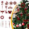 Christmas Decoration Wine Red Flocking Wreath Bow Elk Pendant Christmas Tree Decoration Ornaments