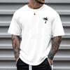 Los Angeles Letter Print T-shirts Cotton Men Clothes Vintage Sports Short Sleeve T Shirt Summer Fitness Loose Plus Size Shirts