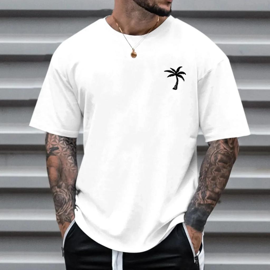 Los Angeles Letter Print T-shirts Cotton Men Clothes Vintage Sports Short Sleeve T Shirt Summer Fitness Loose Plus Size Shirts