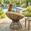 Round Garden Chair Papasan Swivel Chair 97 X 90H Cm Large Cushion Provided Polyester Wicker