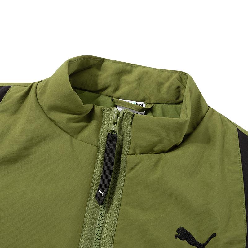 Puma Dare To Woven Vest Color Block Casual Stand Collar Loose Vest Women жилеты Olive-Green 626032-33