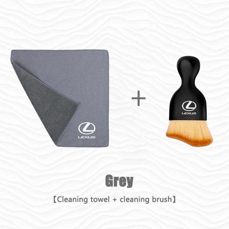 Car Cleaning Brush Tool Dust Remover+Suede Fleece Microfiber Wash Towel For Lexus ES RX NX LS UX LM LX GX LC RZ IS CT GS RC HS IT8