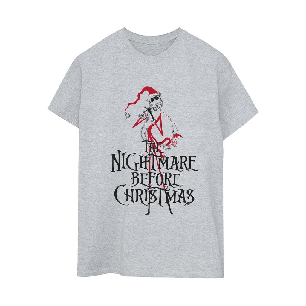 Disney Womens/Ladies The Nightmare Before Christmas Santa Cotton Boyfriend T-Shirt