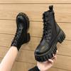 Autumn Square Toe Short Boots Women'S High-Heeled Ankle Boots Womens Platform Heels Shoes Mid-Heeled High Boots Women