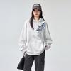Exquisite Blue and White Embroidery Hoodie