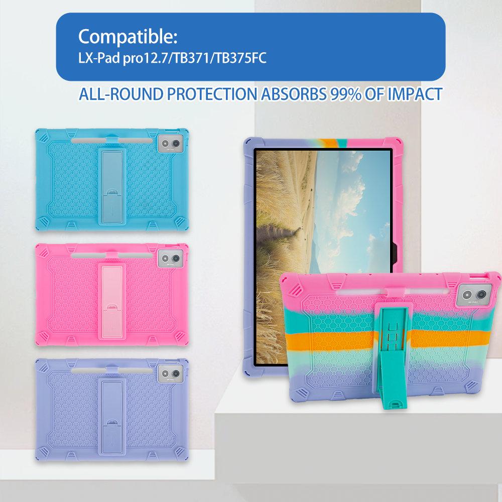 Soft Stand Case For Lenovo Xiaoxin Pad Pro 12.7 2025 12.7 Inch TB-375FC TB-371 Silicone Protective Tablet Back Cover