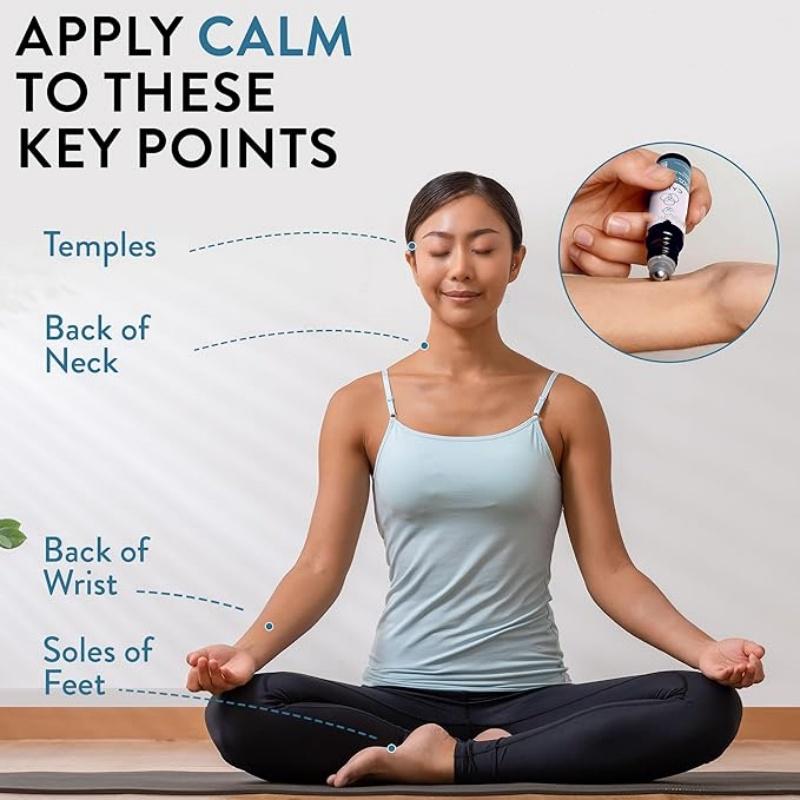 Calm Essential Oil Roll On-Stocking Stuffers for Teen Girls and Women - 100% Natural Stress Relief Aromatherapy Blend - Relaxation Self Care