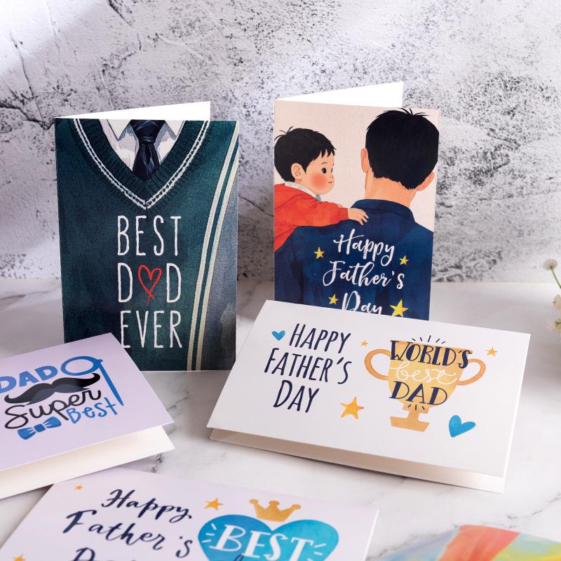 Father's Day Card, 8 Pack Fathers Day Gift Card for Dad from Daughter,Son,Kids, Birthday Card for Dad for Husband from Wife,Father's Day Greeting Card