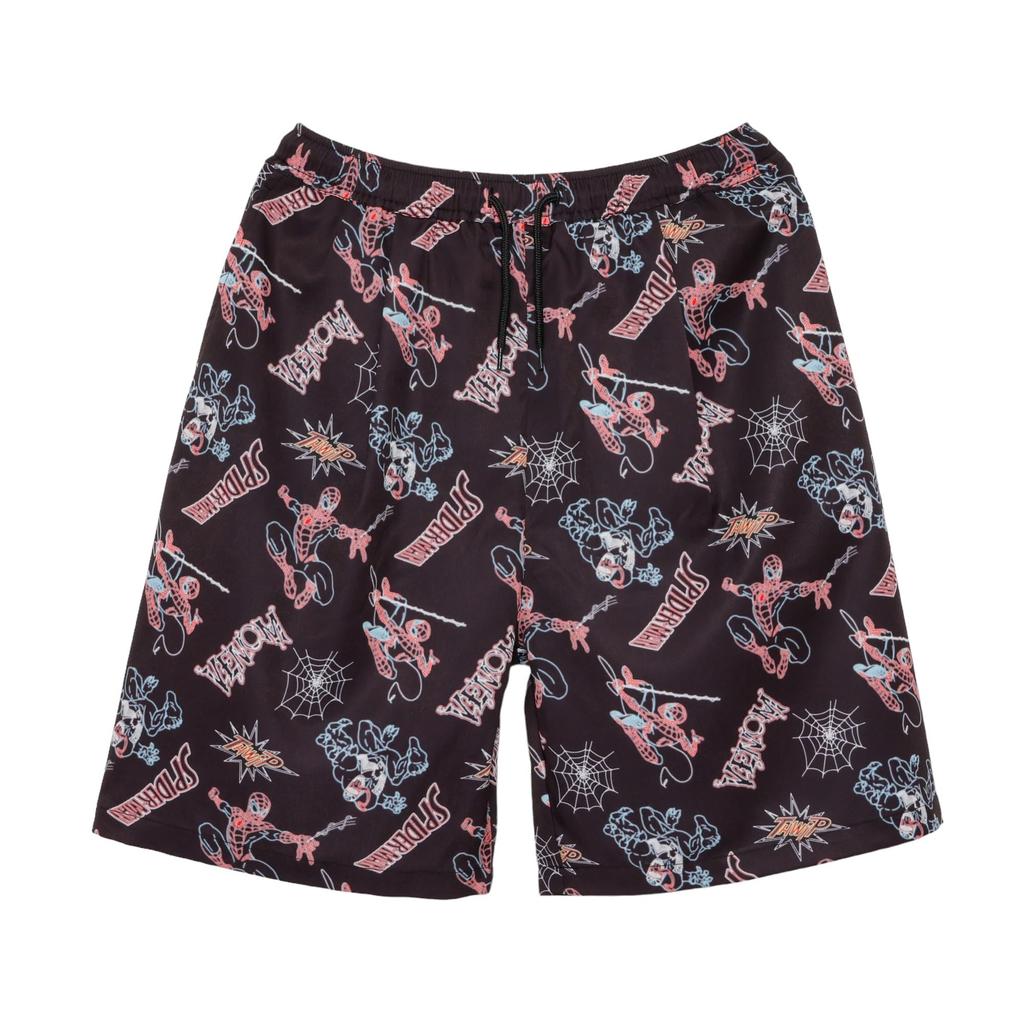 Small Planet Marvel All-Over Print Wide Leg Shorts, Spider-Man, One Size Fits All