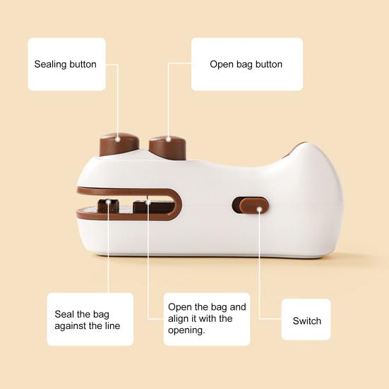 Sealing Machine with Magnetic Suction Base USB Charging Portable Design Sealing Device Handheld Sealer