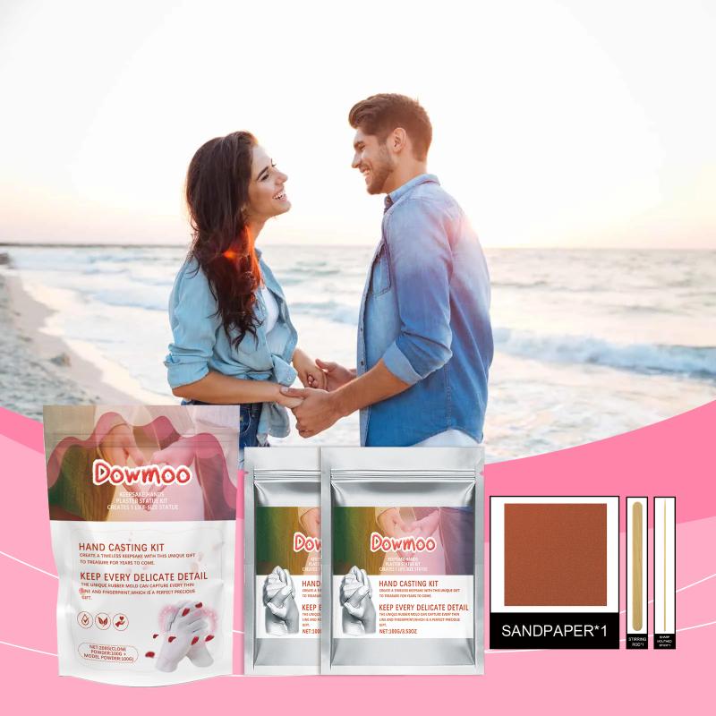 3D Hand Casting Kit for Lovers DIY Memorial Plaster Hand Mold Valentine Gift for Couples Sculpture Souvenir Craft
