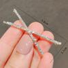 1pc Simple Crystal Barrettes Rhinestones Side Clip X Hair Clips Cross Hairpins Bridal Headwear