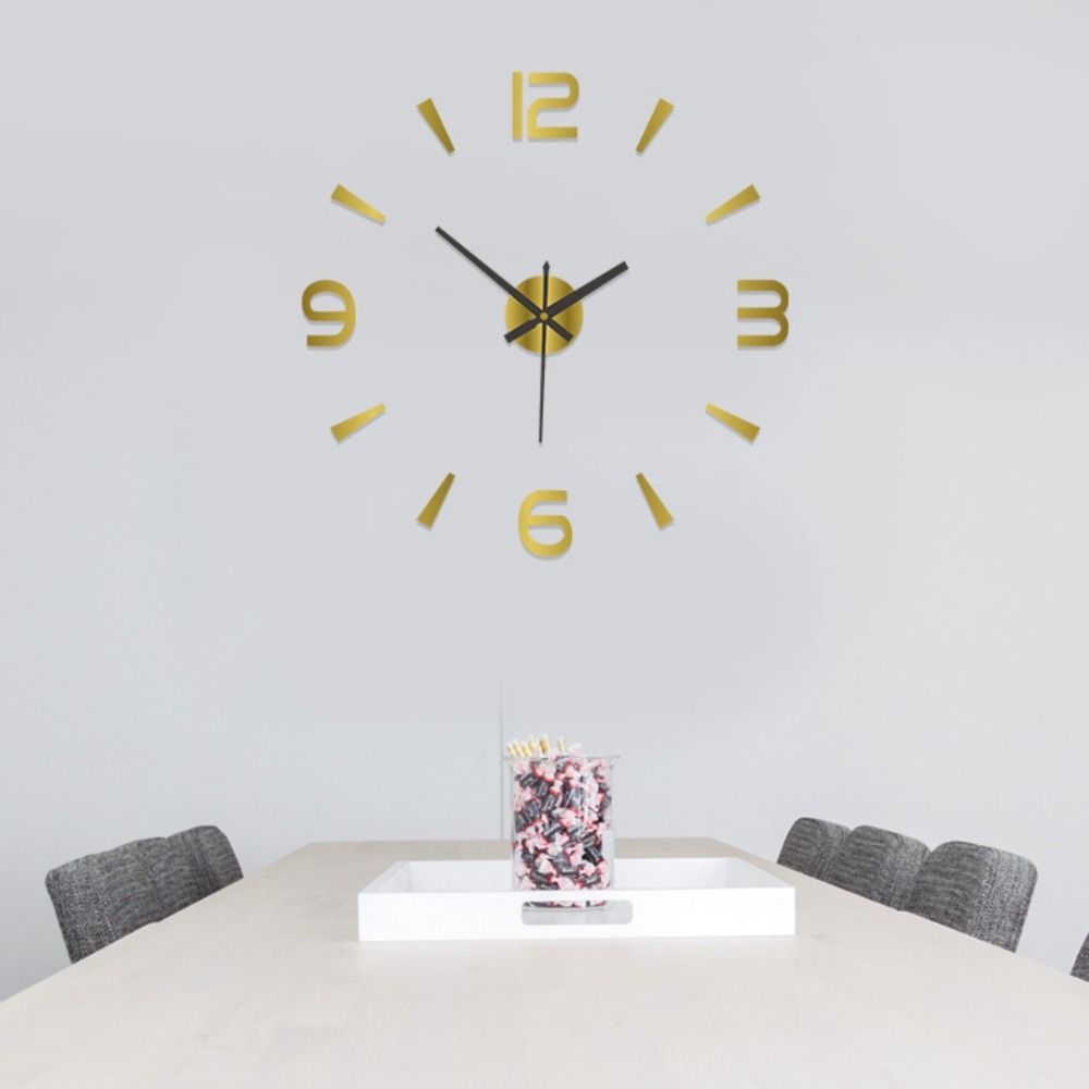 Frameless DIY Wall Clock Without Punching Wall Mechanism Night Light Arrows Decal Acrylic Wall Decoration Home Silent Clock
