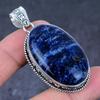 Подвеска из стерлингового серебра 925 пробы с натуральным камнем содалитом ручной работы 2,29 дюйма b2T51