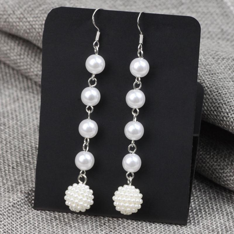 S925 Tremella Hook Gypsy Pearl Pendant Earrings Feminine Long Temperament Korean Earrings Internet celebrity Versatile Earrings