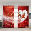 Рождественские шторы на окна, напечатанные на 3D-принтере, набор из 2 панелей для спальни и гостиной, любящий подарок