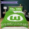 Custom Name Vfl Wolfsburg Pattern Bedding uilt Set uilt Cover Pillowcase Home Decoration Birthday Gift (1*duvet cover+2*pillowcase without core)
