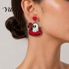 Lightweight Statement Earrings 1 Pair Summer Halloween Ghost for Women, Cute Acrylic Holiday Accessories Pool Float Dangle Drop Earrings, 2D