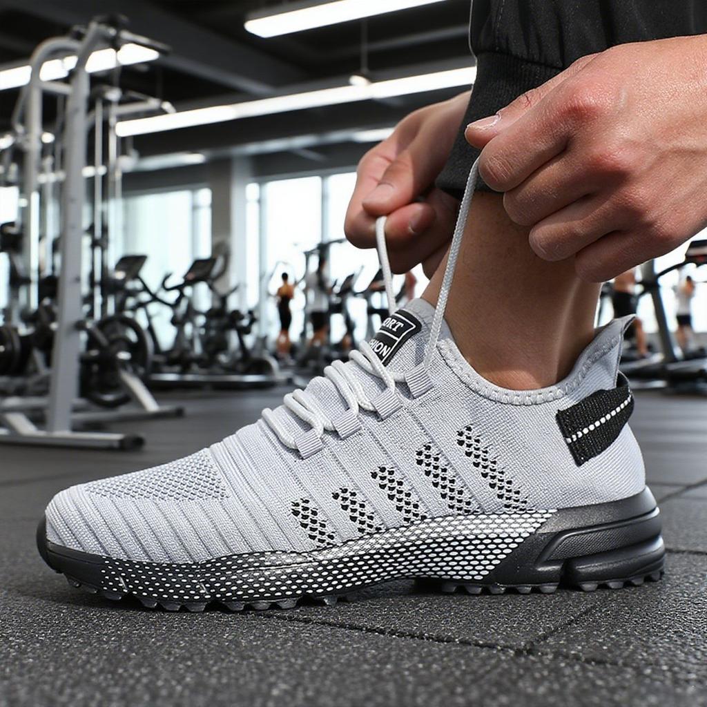 Sports Men's Shoes Summer New Large Size Fly-woven Breathable Mesh Shoes Men's Non-slip and Wear-resistant Casual Running Shoes Men