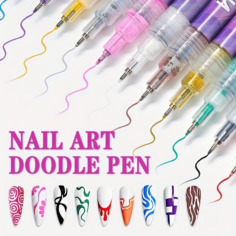 12-color Acrylic Paint Pen, Nail Graffiti Pen, DIY Quick-drying Dot Sewing Pen, Precision 3D Graffiti Nail Art Pen, Nail Art Pen Set, Quick-drying