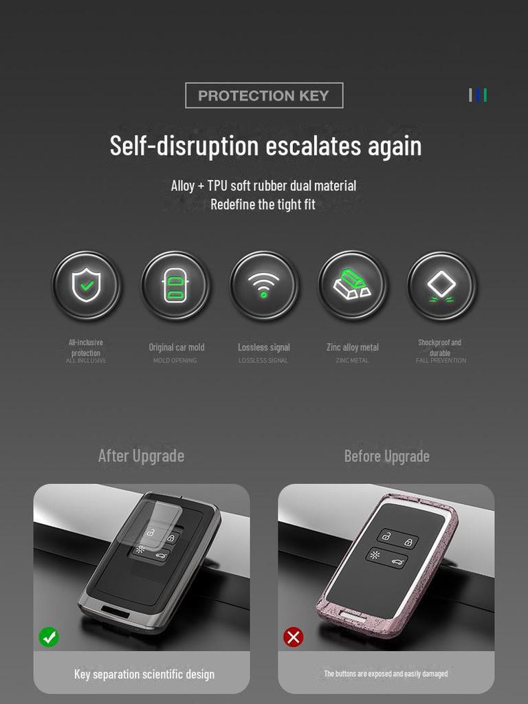 High-End Protective Key Shell for 2022 Renault Koleos