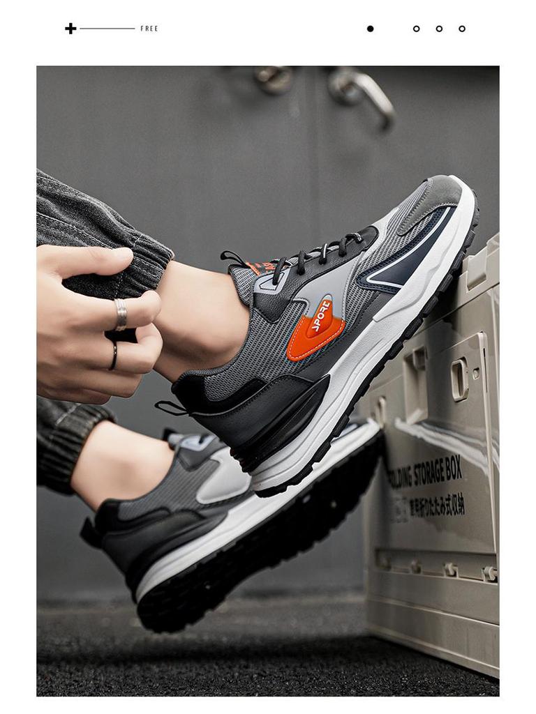 Мужские осенние дышащие сетчатые кроссовки, в корейском стиле, трендовые повседневные кроссовки на толстой подошве для бега, обувь для папы