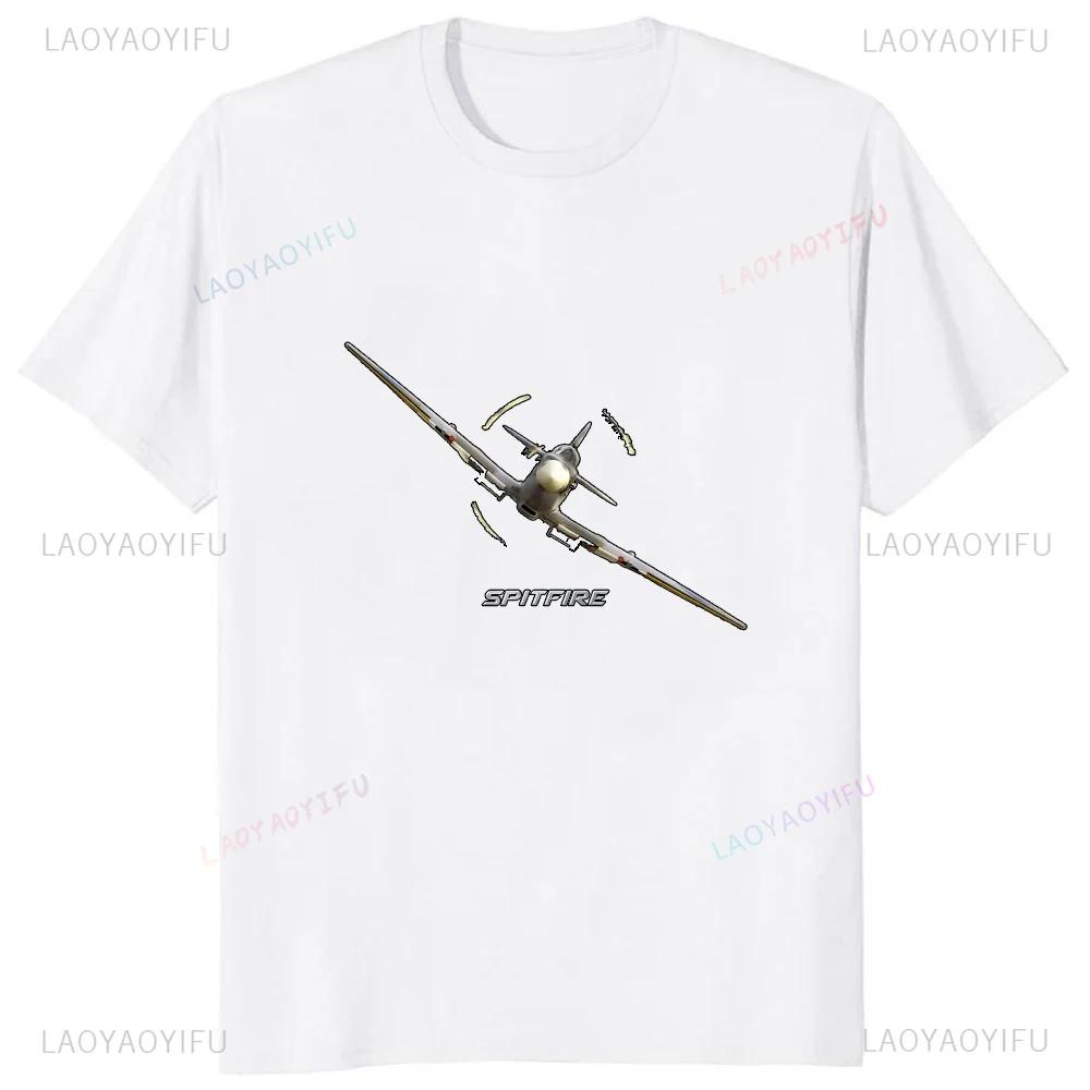 Hot Sale WW2 Battle of Britain Legend Supermarine Spitfire Fighter T-Shirt Harajuku Summer Short Sleeve Casual Y2k T-shirt
