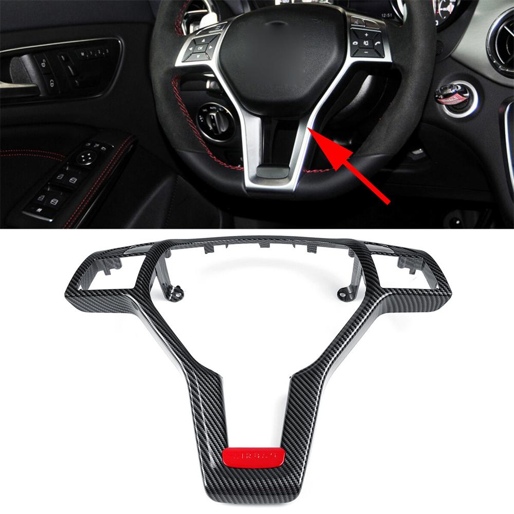 Carbon Fiber Look Steering Wheel Trim Cover For Mercedes W204 W212 AMG 2012-2014
