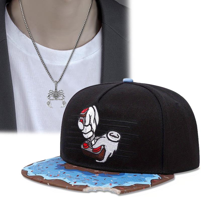 2 шт., сотни регулируемых кепок, бейсболка, уличная танцевальная шляпа, скорпион, спортивная уличная пара, подвеска, ожерелье, комплект для мужчин и женщин, солнцезащитная шляпа