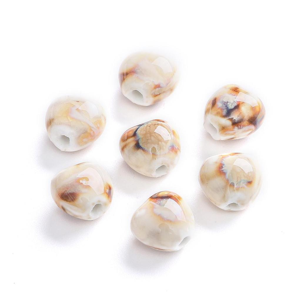 12x11 мм 10 шт., фарфоровые бусины в форме маленького сердца с цветочной глазурью, подвеска для изготовления ювелирных изделий своими руками