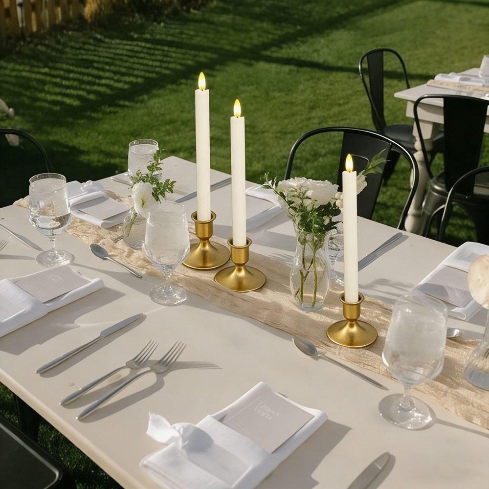 Metal Taper Candlestick Holders Gold Silver Desktop Candlestick Adornment  Home Decoration