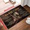 God Armor Bible Verse Mat - 2D Flat Non-Slip Floor Mat for Bedroom - Washable Christian Home Decor Living Room Area Carpet Rug