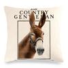 Happy And Cute Donkey Digital Printing Short Plush Pillow Covers Decorative For Car Sofa Office Cushion Cover Home Goods