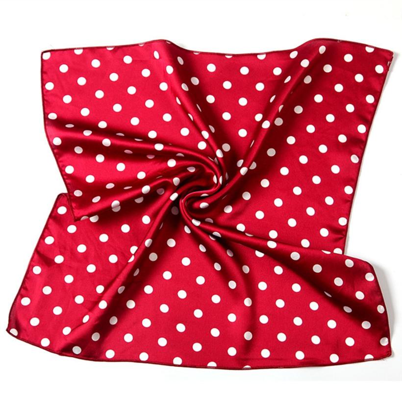 Women Satin Head Neck Scarves Handkerchief Multipurpose Polka Dot Printed Soft Hair Band