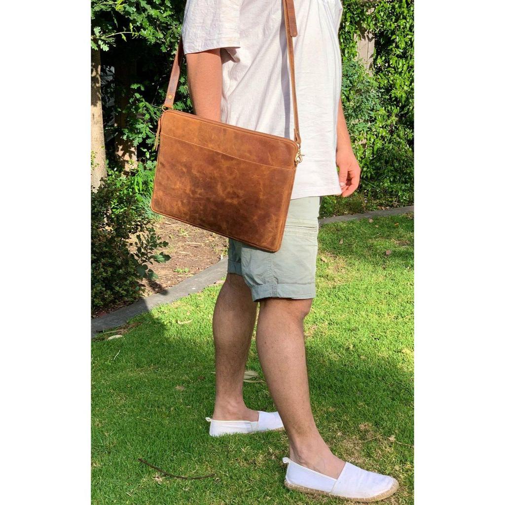 Чехол-рукава для MacBook из натуральной кожи ручной работы Подарок на день отца для него Чехол-рукава для MacBook Air