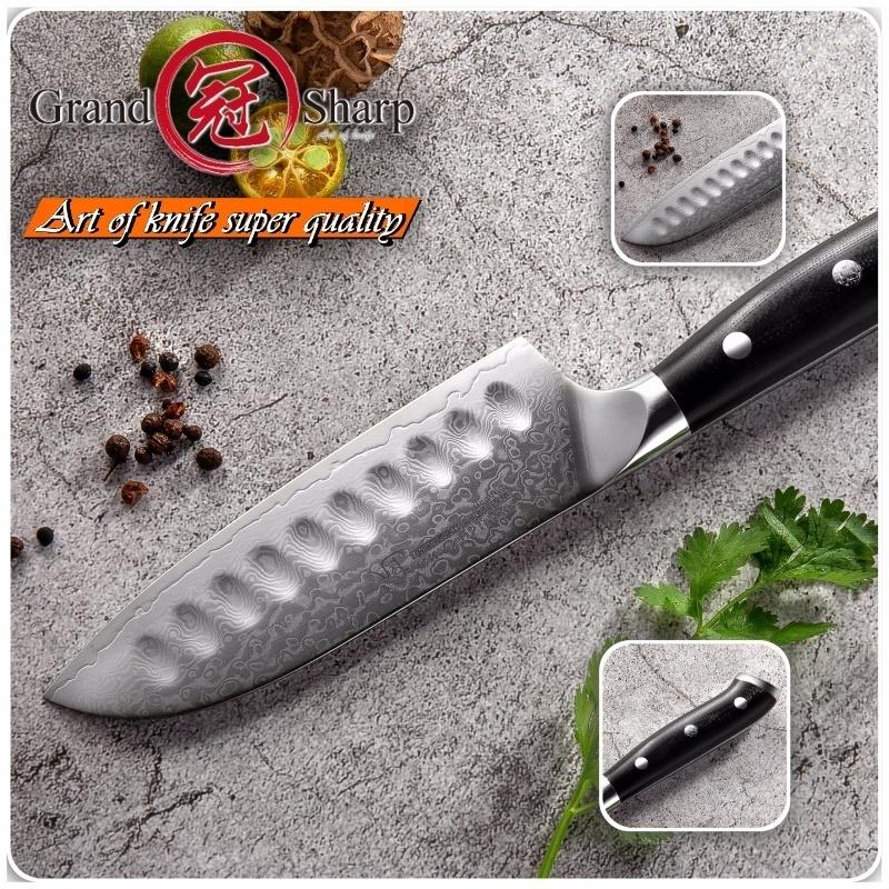 5-дюймовый нож Santoku vg10, японский кухонный нож из дамасской стали, 67-слойный кухонный нож шеф-повара