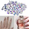 50 шт., стеклянные стразы для ногтей «Аврора», «сделай сам», стразы для дизайна ногтей, стразы с плоским дном, для потрясающего вечернего образа
