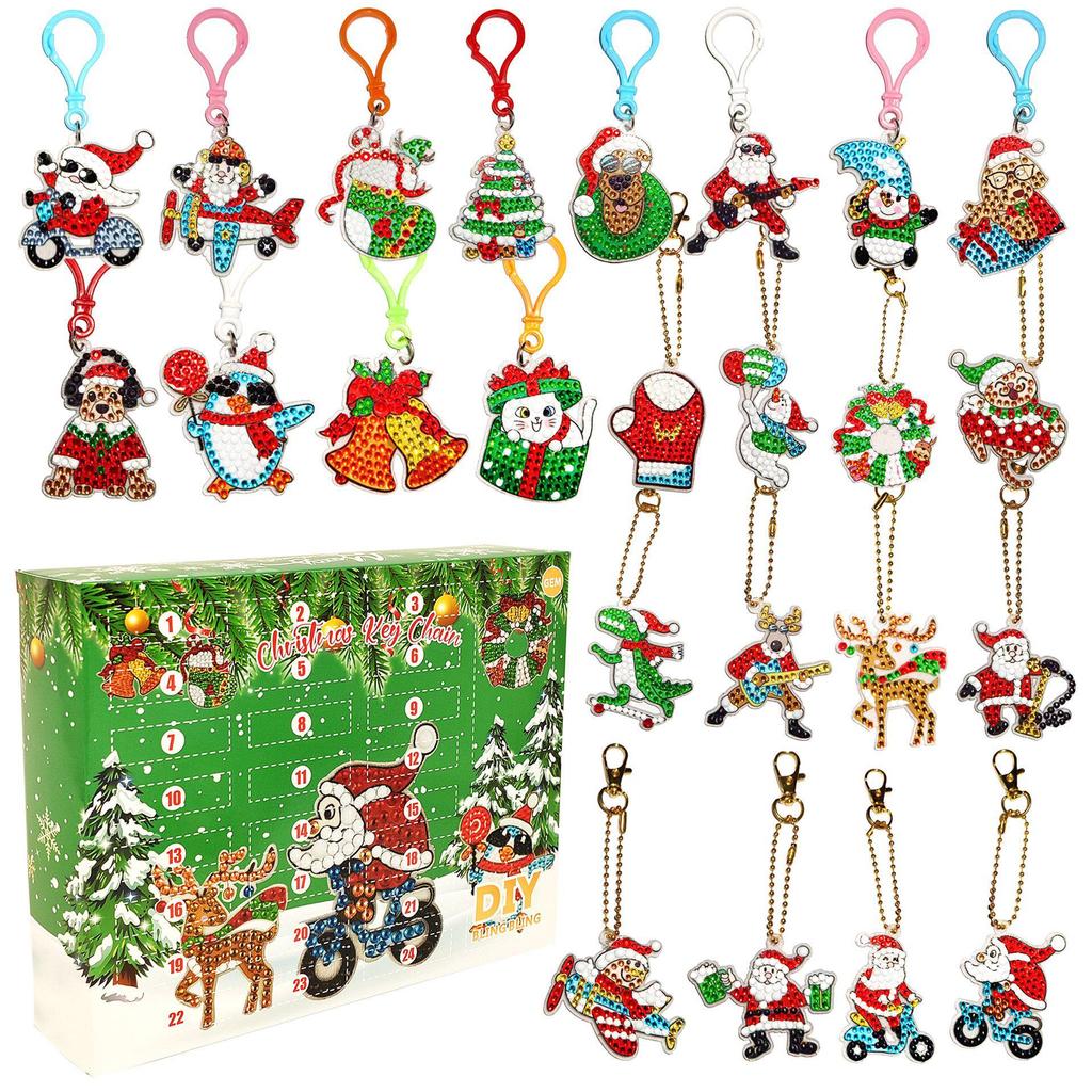 Christmas Gift DIY Diamond Painting Keychain Pendants - Handmade Acrylic Dot Stick-ons