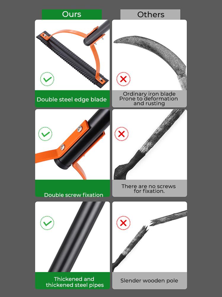Double Edge Sharps Grass Whip Long Handle Manual Grass Cutter Swing Cutter Grass Cutter Gardening Hand Tools