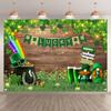 St. Patrick's Day Lucky Green Clover Photography Background Rainbow Coins St. Patrick's Day Party Banner Photography Background