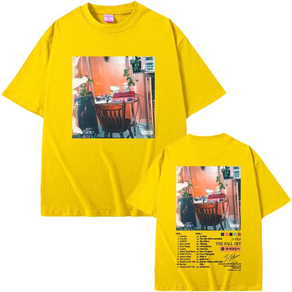 2026 Rapper J Cole The Fall Off Album Graphic Print Tshirt Unisex Women Hip Hop Fashion Tshirts Cotton Casual Oversized T Shirts