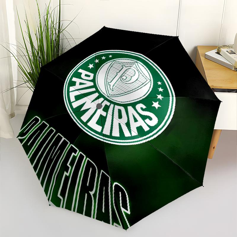 Автоматический зонт с принтом логотипа SE Palmeiras, 8 спиц, железный каркас, пластиковая ручка, подходит для путешествий на открытом воздухе и на каждый день, идеальный подарок