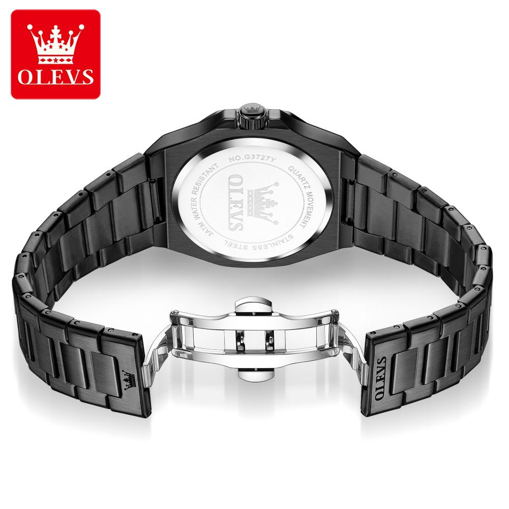OLEVS Luxury Man Watch Classic Fashion Roman scale Dual Calendar Waterproof Luminous Stainless Steel Original Quartz Wristwatch