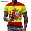 Spain Flag 3D Printed T-shirt Men Harajuku Casual Oversized T Shirt Unisex Hip Hop Streetwear Cool Tops
