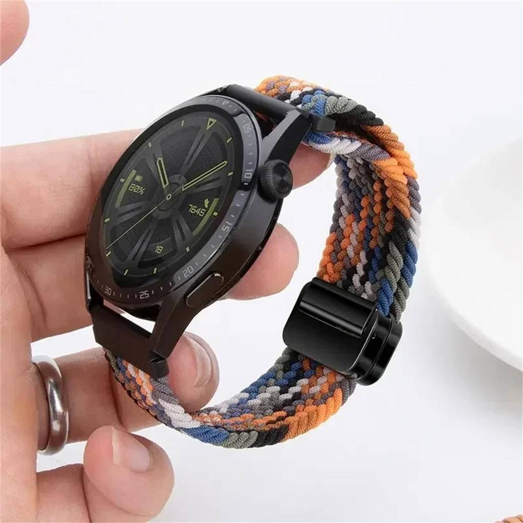 20mm 22mm Magnetic Braided Nylon Strap For Samsung Galaxy 4 5 6 44mm 40mm/Classic/5 Pro/Gear S3 Bracelet for Huawei Watch GT 4 3 2 Pro 46mm Wristband