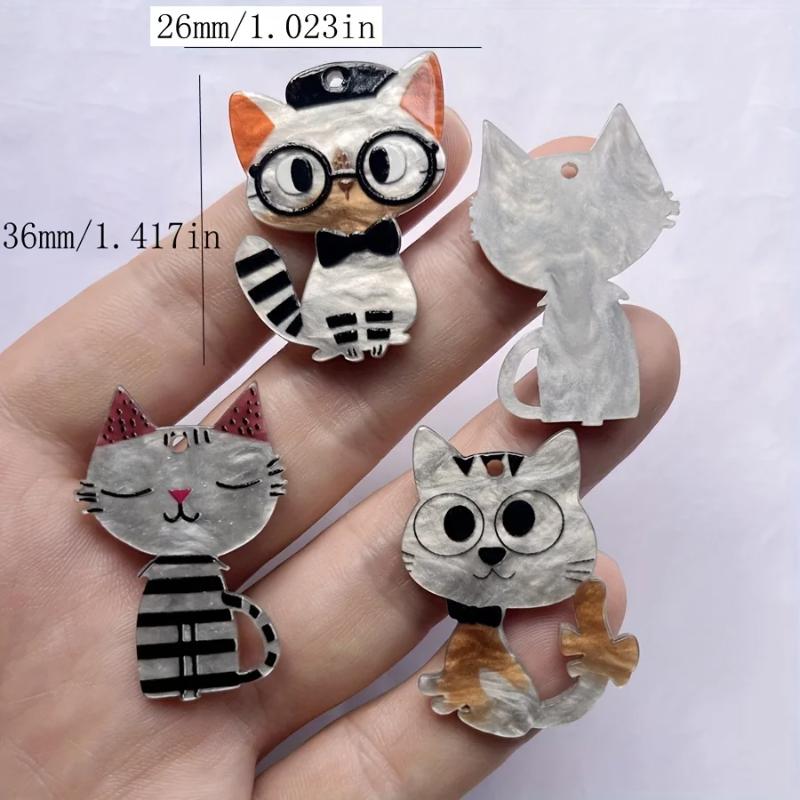 6 шт. микс каваи милые кошки плоские украшения для DIY бижутерии ожерелья подвески аксессуары для волос